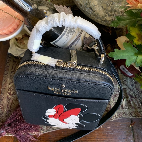 Authentic KATE SPADE leather Minnie Mouse Disney X zip around Crosby/Satchel - Picture 3 of 16